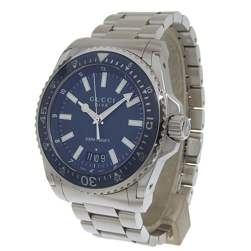 Gucci Dive 136.2 Stainless Steel Quartz Analog Display Navy Dial Watch — view 2
