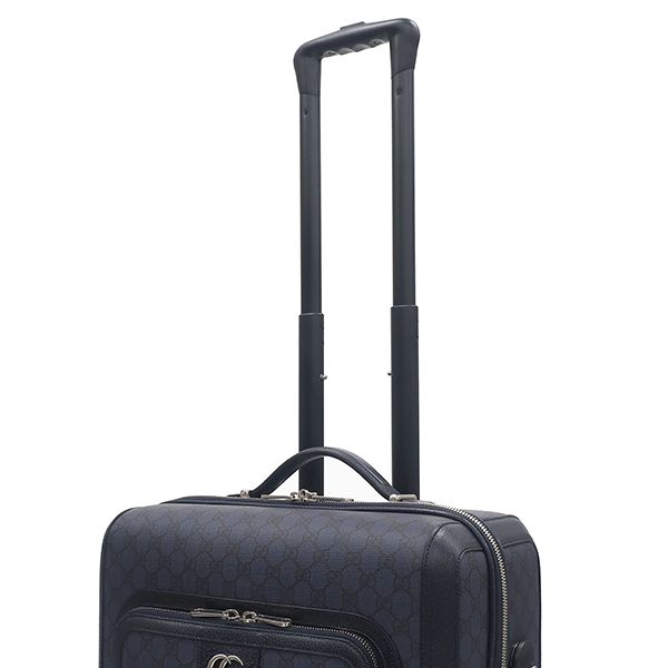 Gucci Travel Bag Savoy Cabin Trolley Small GG Supreme Canvas Leather Navy — view 4