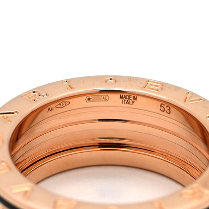 Bvlgari B.zero1 Ring Rock Band Black Pink Gold 53 18K — view 6