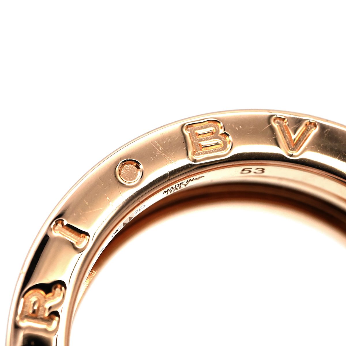 Bvlgari B.zero1 Ring Rock Band Black Pink Gold 53 18K — view 3