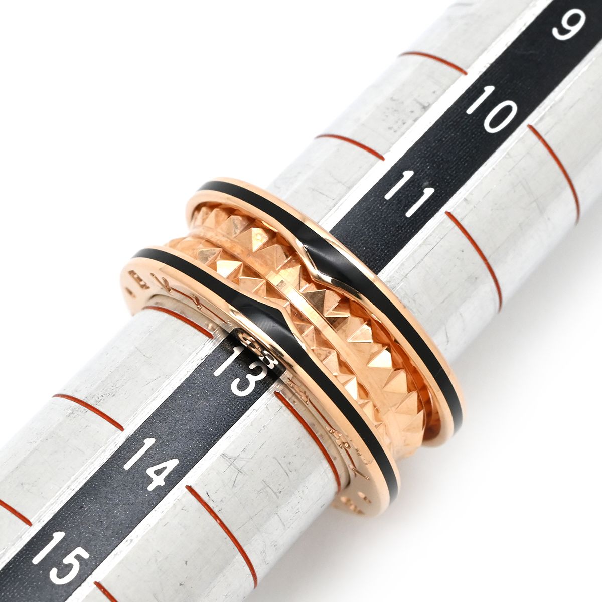 Bvlgari B.zero1 Ring Rock Band Black Pink Gold 53 18K — view 7
