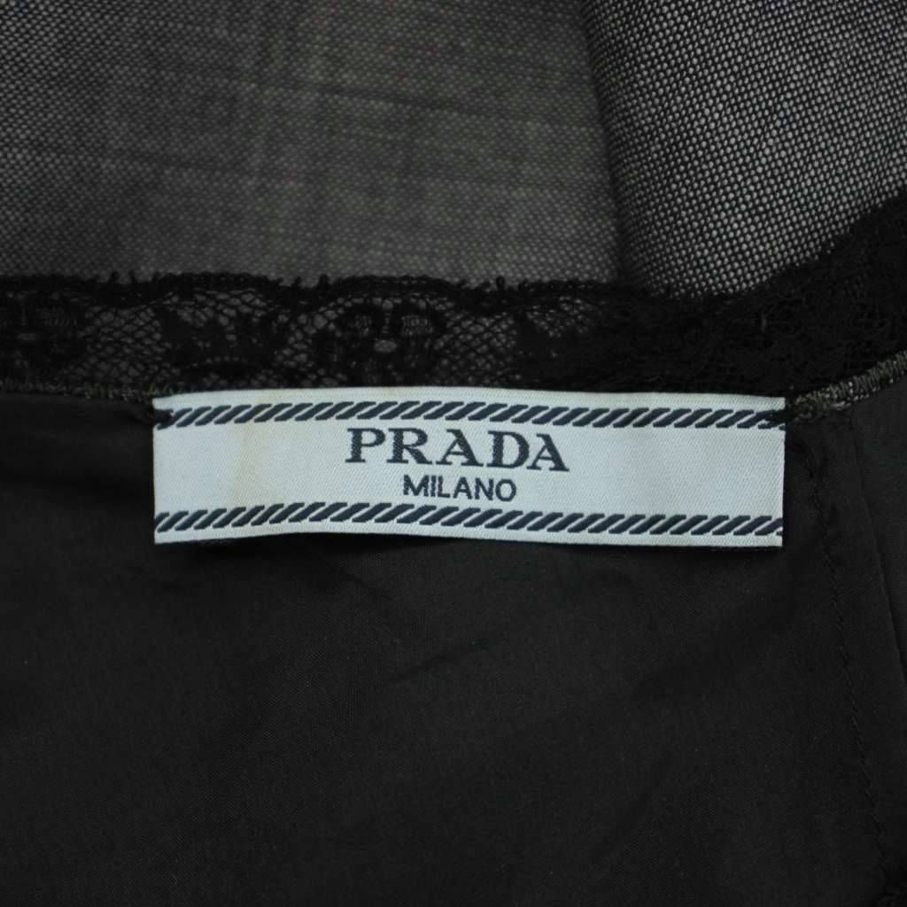 Prada Cami Dress Mohair 38 Gray Long Length — view 6