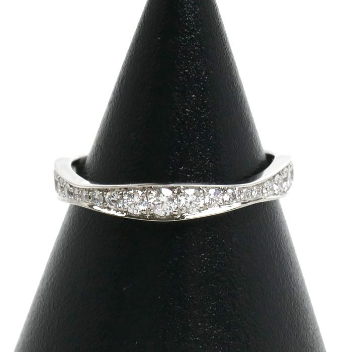 Harry Winston Platinum Pave Wave Ring Diamond
