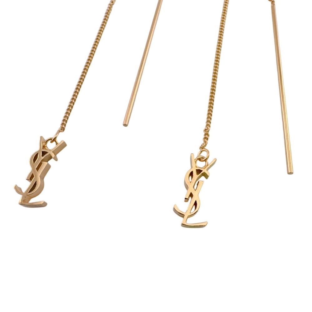 Saint Laurent Earrings One Side Only YSL Logo Long Opium — view 2