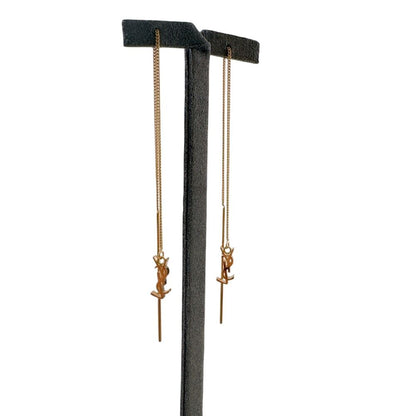 Saint Laurent Earrings One Side Only YSL Logo Long Opium — view 6