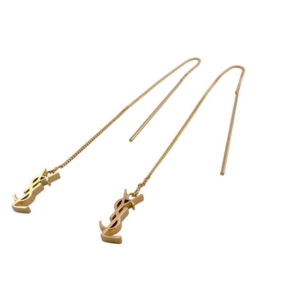 Saint Laurent Earrings One Side Only YSL Logo Long Opium — view 5