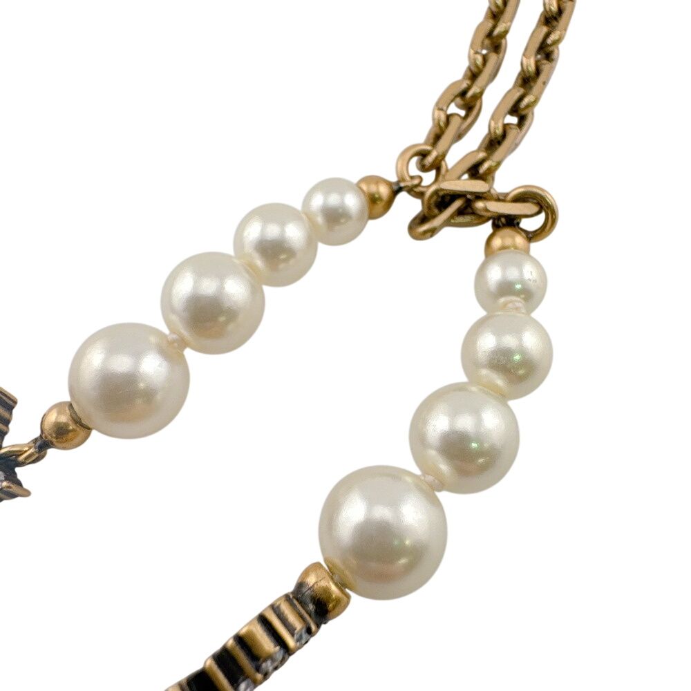 Dior Rhinestone Pearl Necklace — view 4