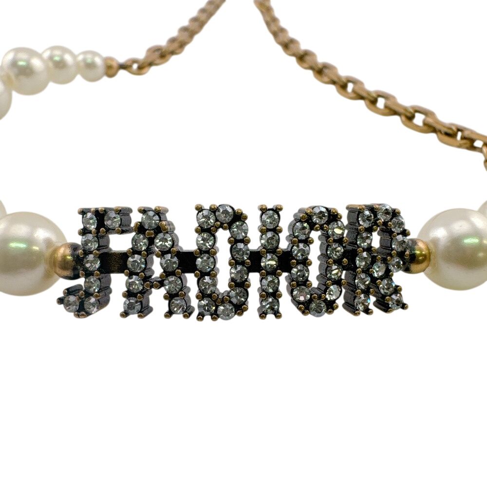Dior Rhinestone Pearl Necklace — view 5