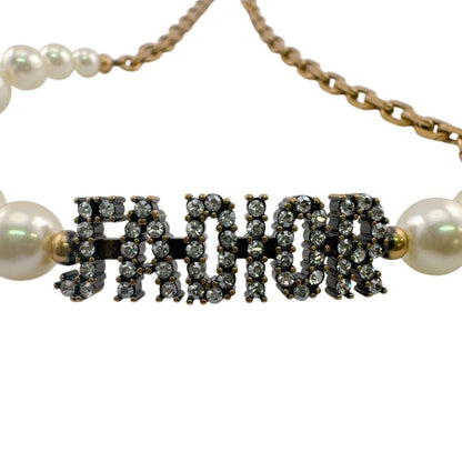 Dior Rhinestone Pearl Necklace — view 5