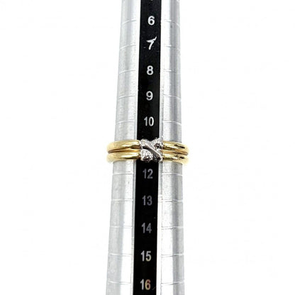 Tiffany & Co Ring Signature 18K Yellow Gold White Gold Diamond — view 5