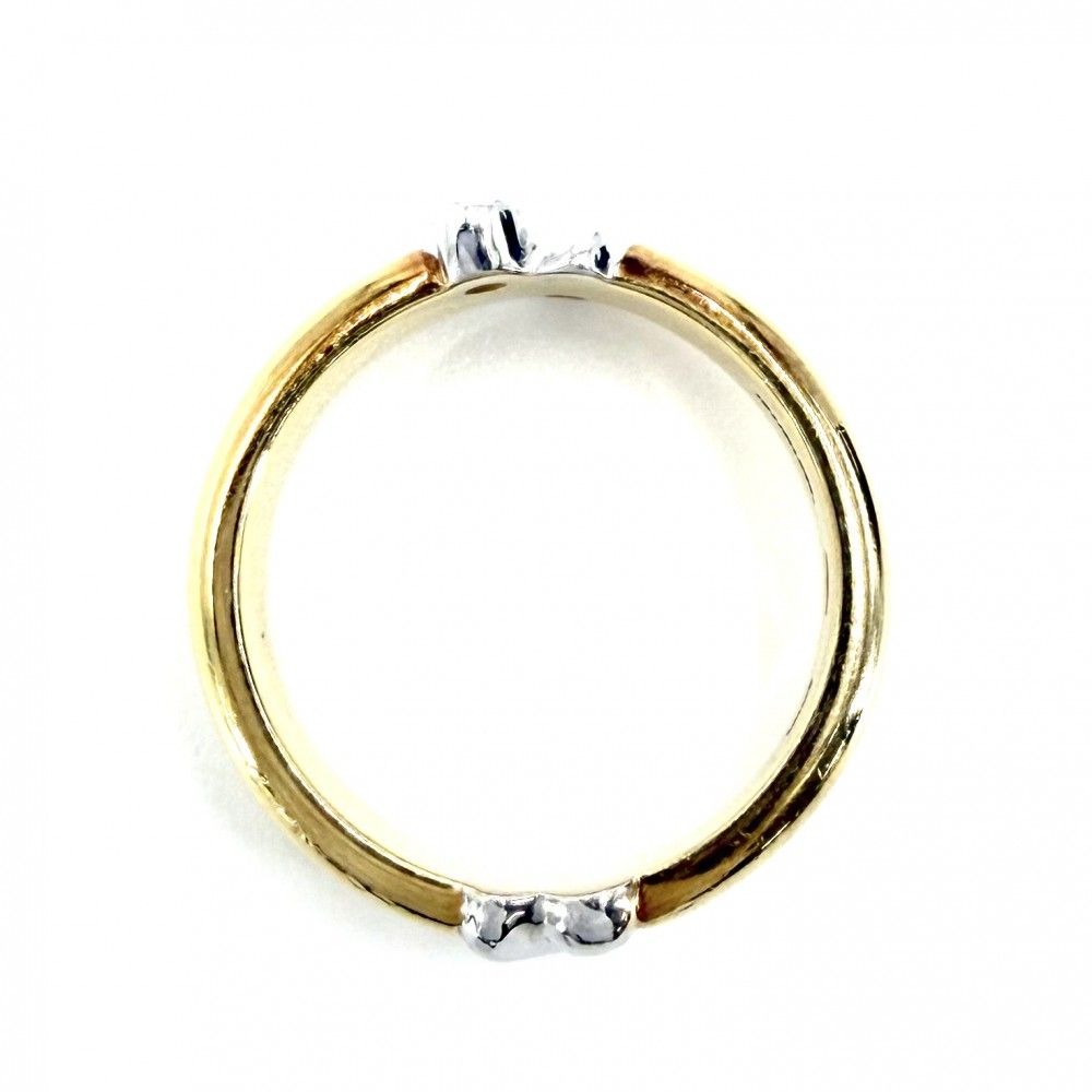 Tiffany & Co Ring Signature 18K Yellow Gold White Gold Diamond — view 6