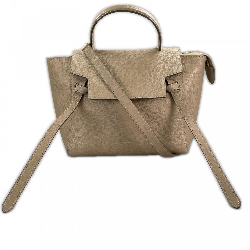 Celine Belt Bag Grain Calf Leather Beige Gold