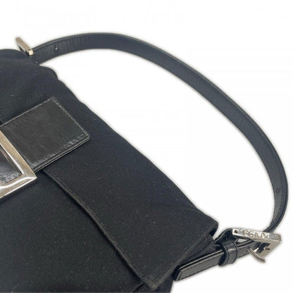 Fendi Handbag Mamma Bucket Satin Black Silver — view 6