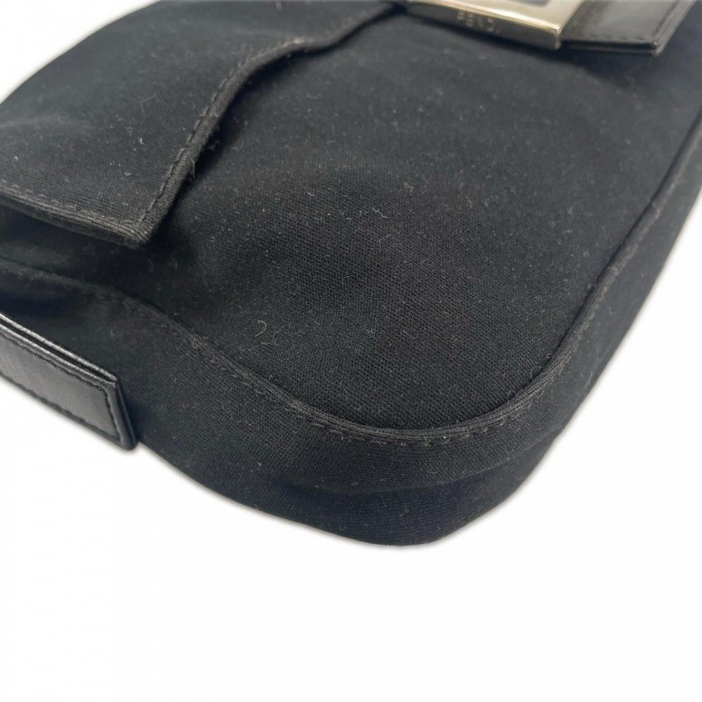 Fendi Handbag Mamma Bucket Satin Black Silver — view 7