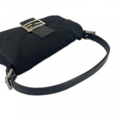 Fendi Handbag Mamma Bucket Satin Black Silver — view 5