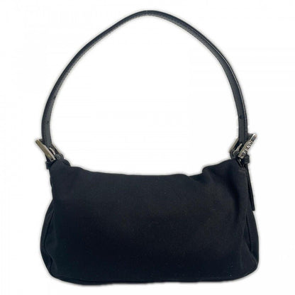 Fendi Handbag Mamma Bucket Satin Black Silver — view 2