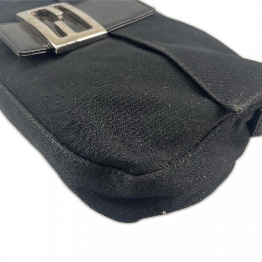 Fendi Handbag Mamma Bucket Satin Black Silver — view 8