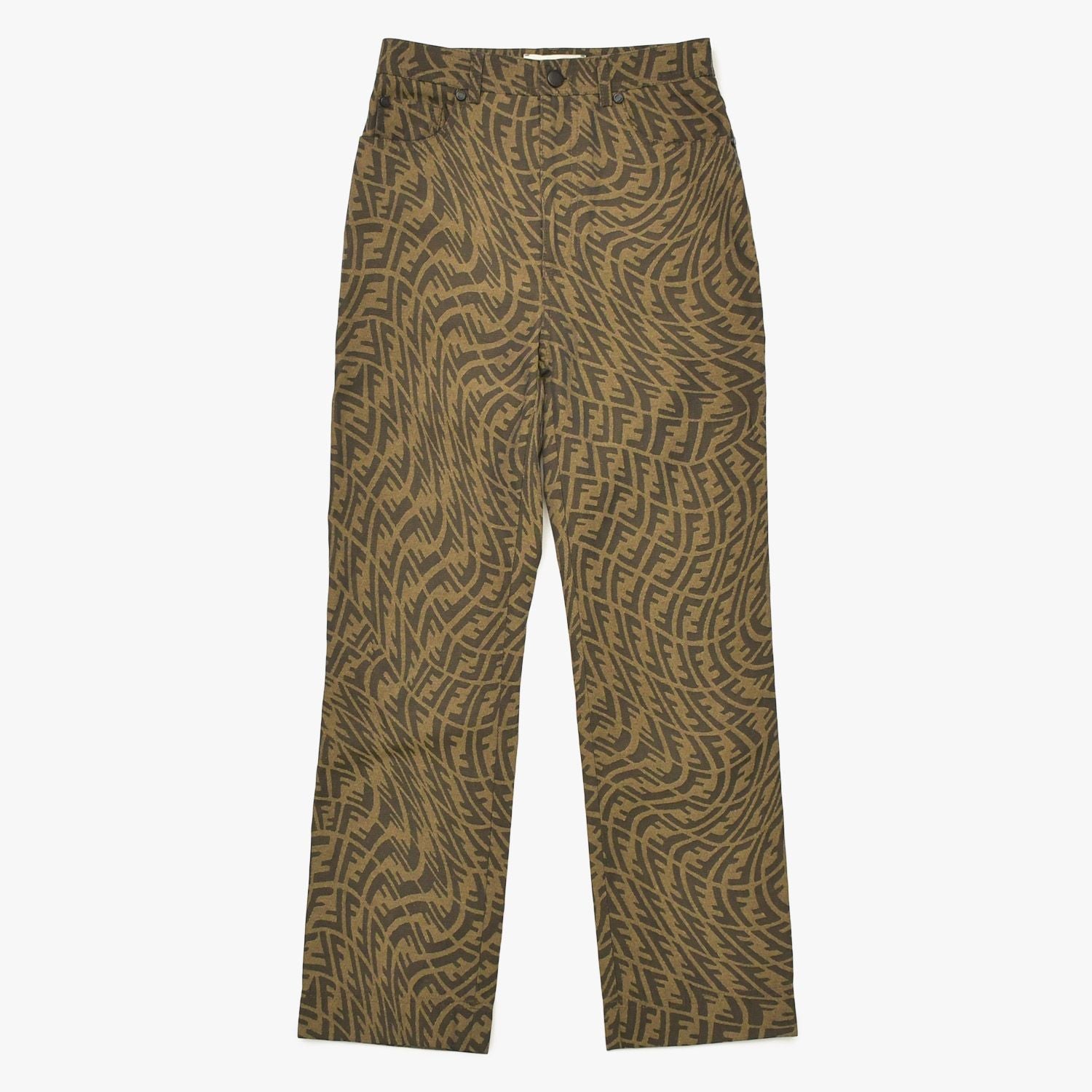 Fendi Sarah Coleman Zucca Pattern Fish Eye Logo Brown