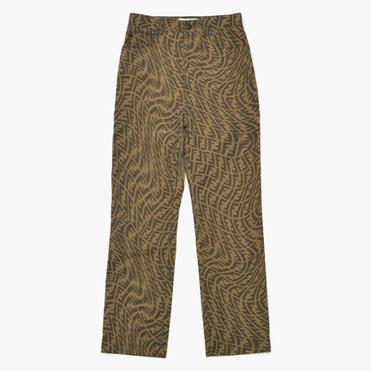 Fendi Sarah Coleman Zucca Pattern Fish Eye Logo Brown