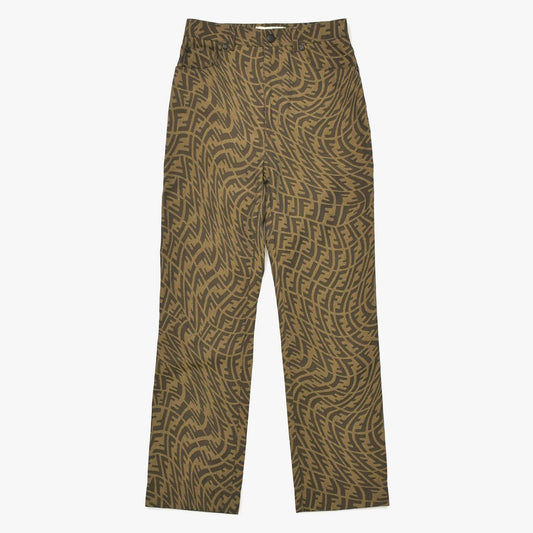 Fendi Sarah Coleman Zucca Pattern Fish Eye Logo Brown