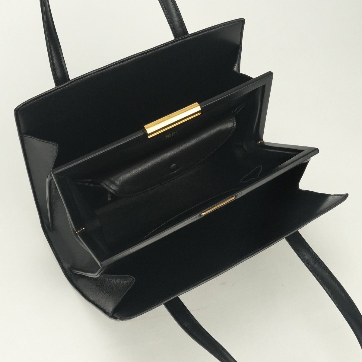 Hermes Pullman Tote Box Calf Noir Black Gold Handbag — view 8