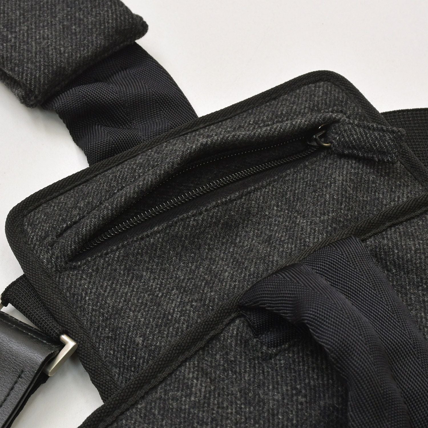 Prada Belt Bag Harness Triangle Logo Gray Black Silver — view 7