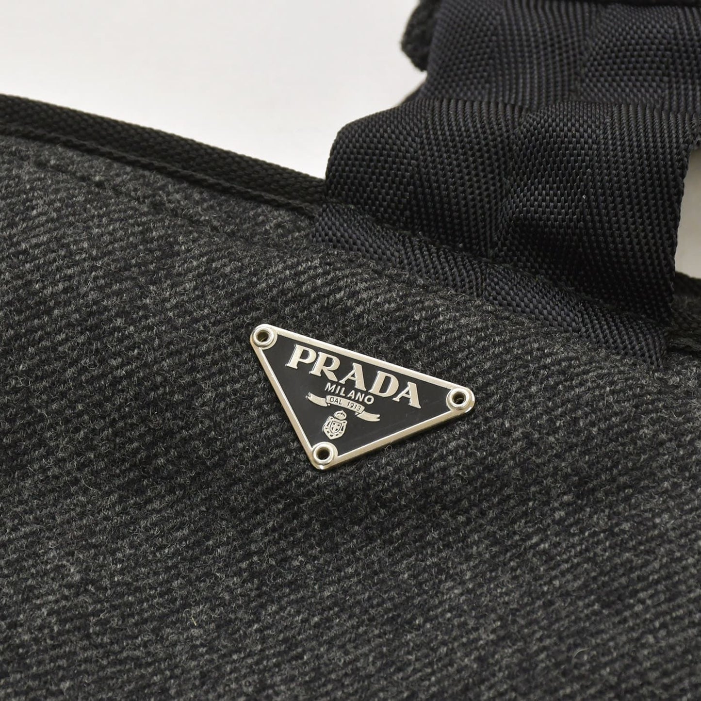 Prada Belt Bag Harness Triangle Logo Gray Black Silver — view 3
