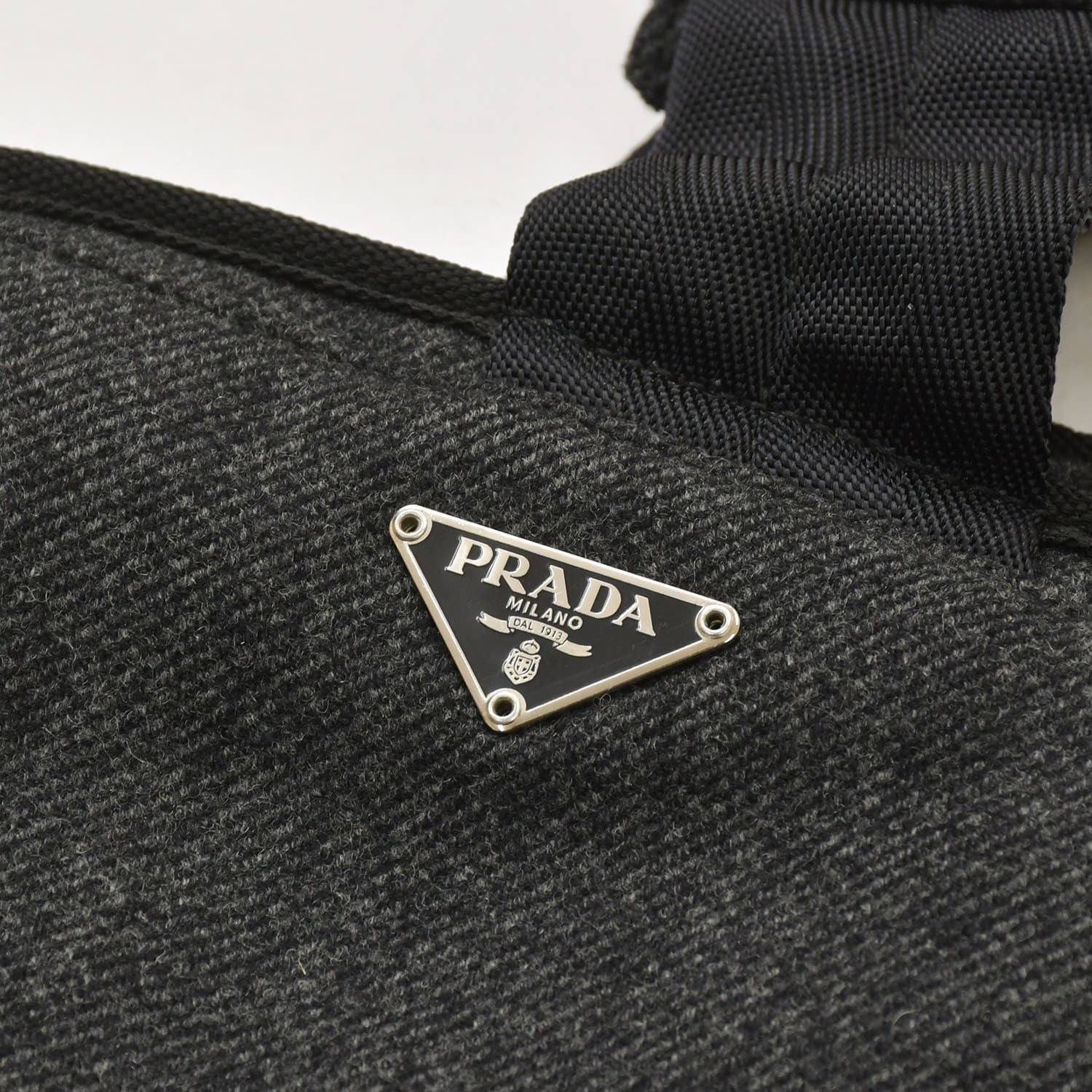 Prada Belt Bag Harness Triangle Logo Gray Black Silver — view 3