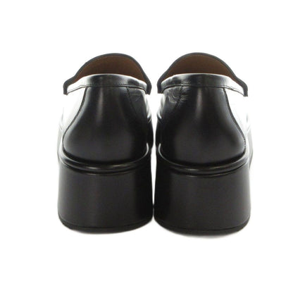 Gucci Platform Loafers Moccasins Horsebit Leather Logo Black 38 — view 5