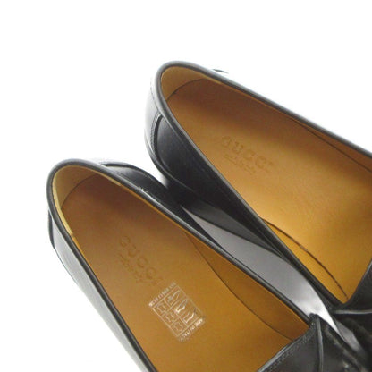 Gucci Platform Loafers Moccasins Horsebit Leather Logo Black 38 — view 4