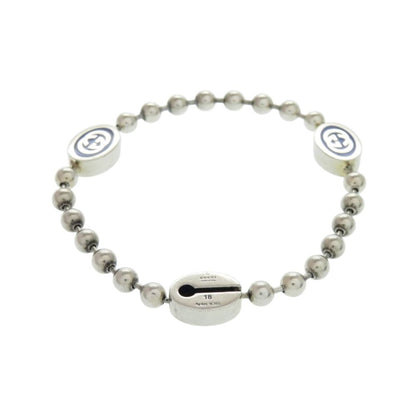 Gucci Ball Chain Bracelet Interlocking G 925 Sterling Silver Blue — view 2