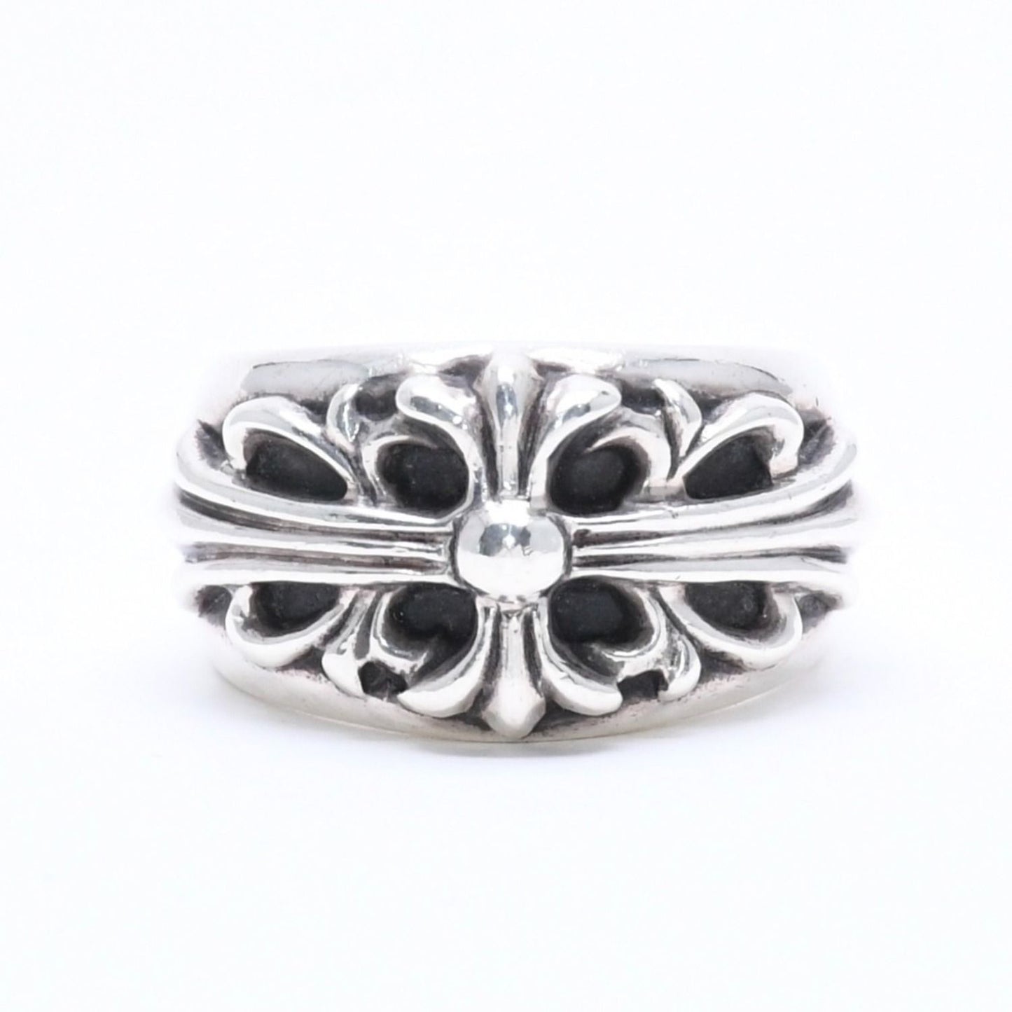 Chrome Hearts Floral Cross Ring Sterling Silver