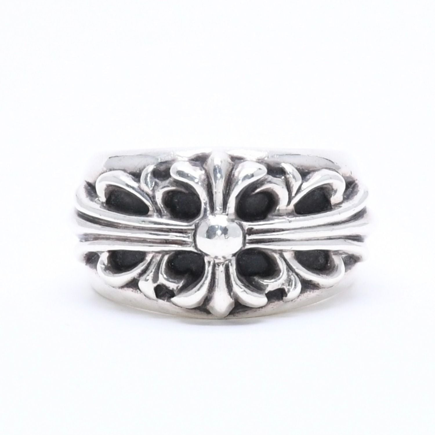 Chrome Hearts Floral Cross Ring Sterling Silver