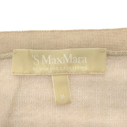 Max Mara S Silk Cashmere Long Knit Cardigan Beige — view 3