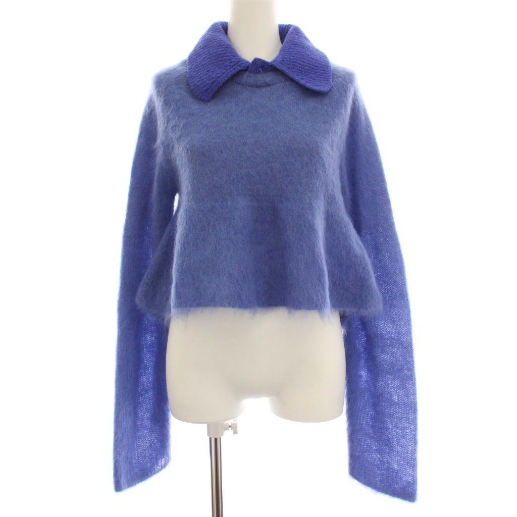 Loewe Polo Sweater Knit Shirt Long Sleeve Mohair Wool S Blue