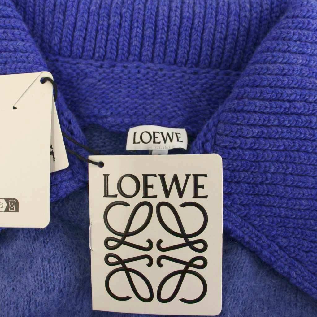 Loewe Polo Sweater Knit Shirt Long Sleeve Mohair Wool S Blue — view 4