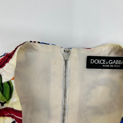 Dolce & Gabbana Multicolor Majolica Print Sleeveless Dress 36 — view 6
