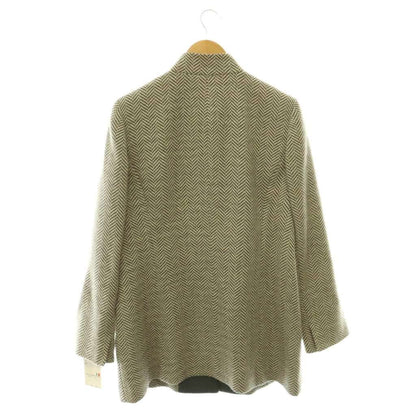 Loro Piana Leilian Cashmere Wool Blend High Neck Coat Mid Length 13 Ivory Gray — view 2