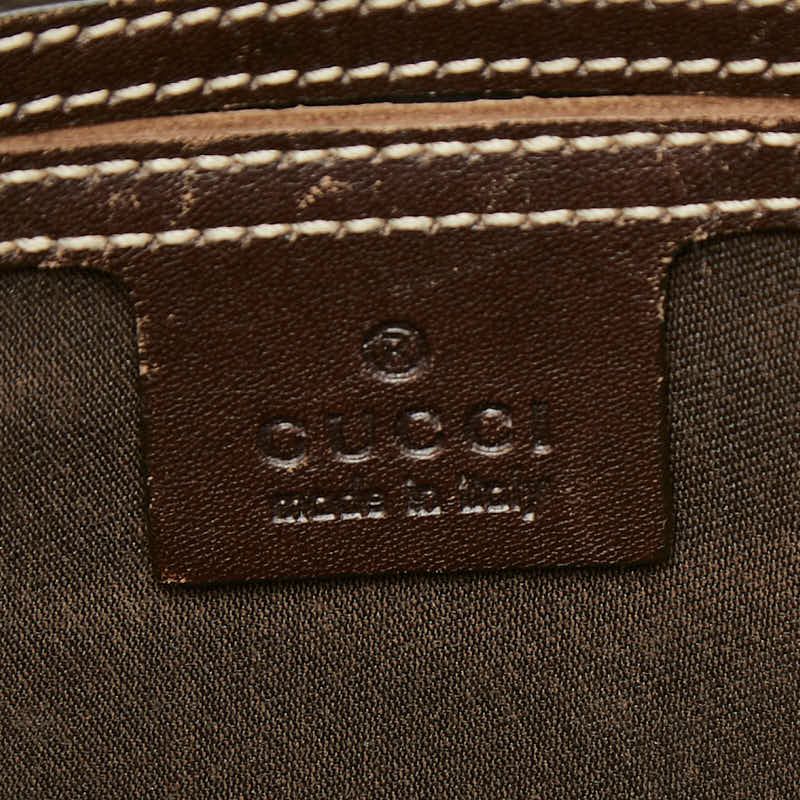 Gucci GG Supreme Sherry Line Messenger Bag Shoulder Back Beige Brown Leather — view 5