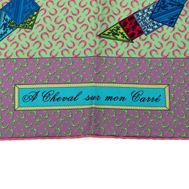 Hermes Carre 90 a Cheval Sur Mon Riding a Horse Scarf Large Multicolor Silk — view 3