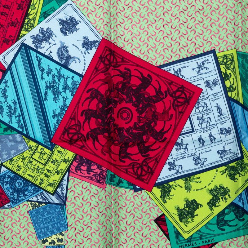 Hermes Carre 90 a Cheval Sur Mon Riding a Horse Scarf Large Multicolor Silk — view 2