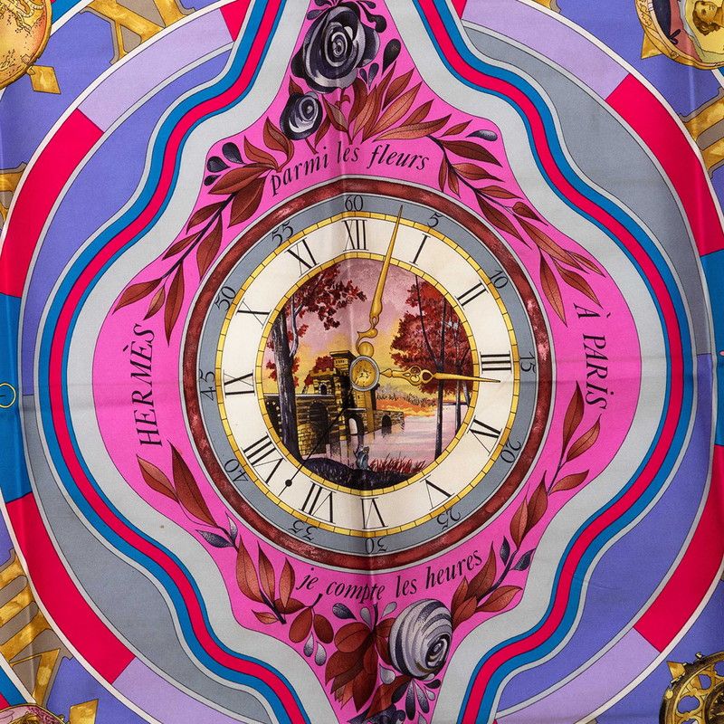 Hermes Carre 90 Parmi les Fleurs Je Compte les Heures Time Spent Among Flowers — view 3