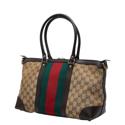 Gucci GG Canvas Sherry Line 2-Way Shoulder Bag Beige Brown — view 2