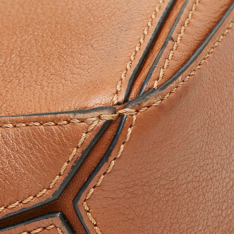 Loewe Anagram Puzzle Mini 2-Way Shoulder Bag Brown Leather — view 5