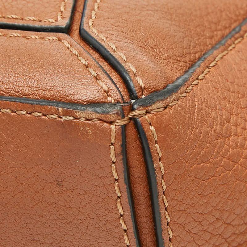 Loewe Anagram Puzzle Mini 2-Way Shoulder Bag Brown Leather — view 4