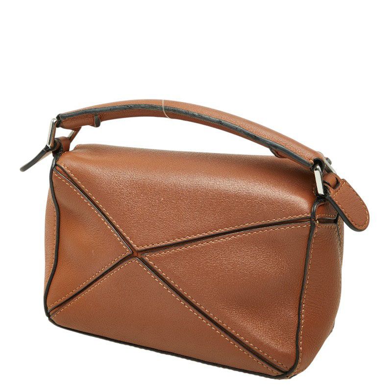 Loewe Anagram Puzzle Mini 2-Way Shoulder Bag Brown Leather — view 2
