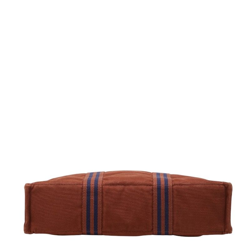 Hermes Full Toe MM Tote Bag Brown Canvas — view 3