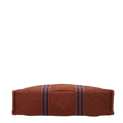 Hermes Full Toe MM Tote Bag Brown Canvas — view 3