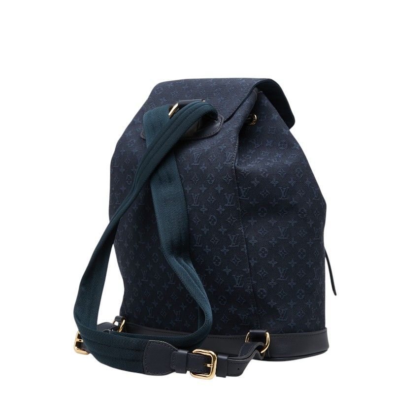 Louis Vuitton Monogram Mini Montsouris GM Backpack Navy Canvas Leather — view 2