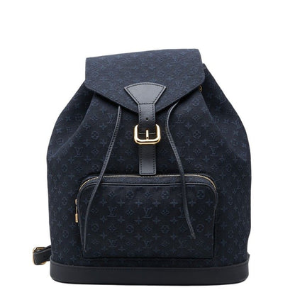 Louis Vuitton Monogram Mini Montsouris GM Backpack Navy Canvas Leather